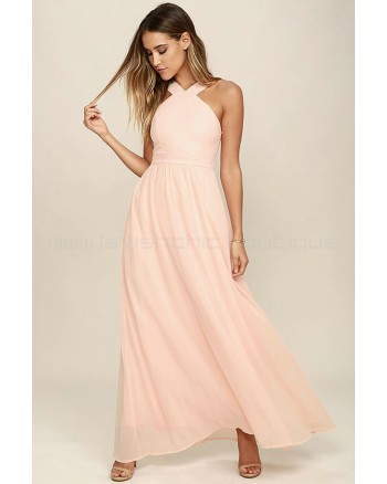 Air Of Romance Peach Maxi Dress